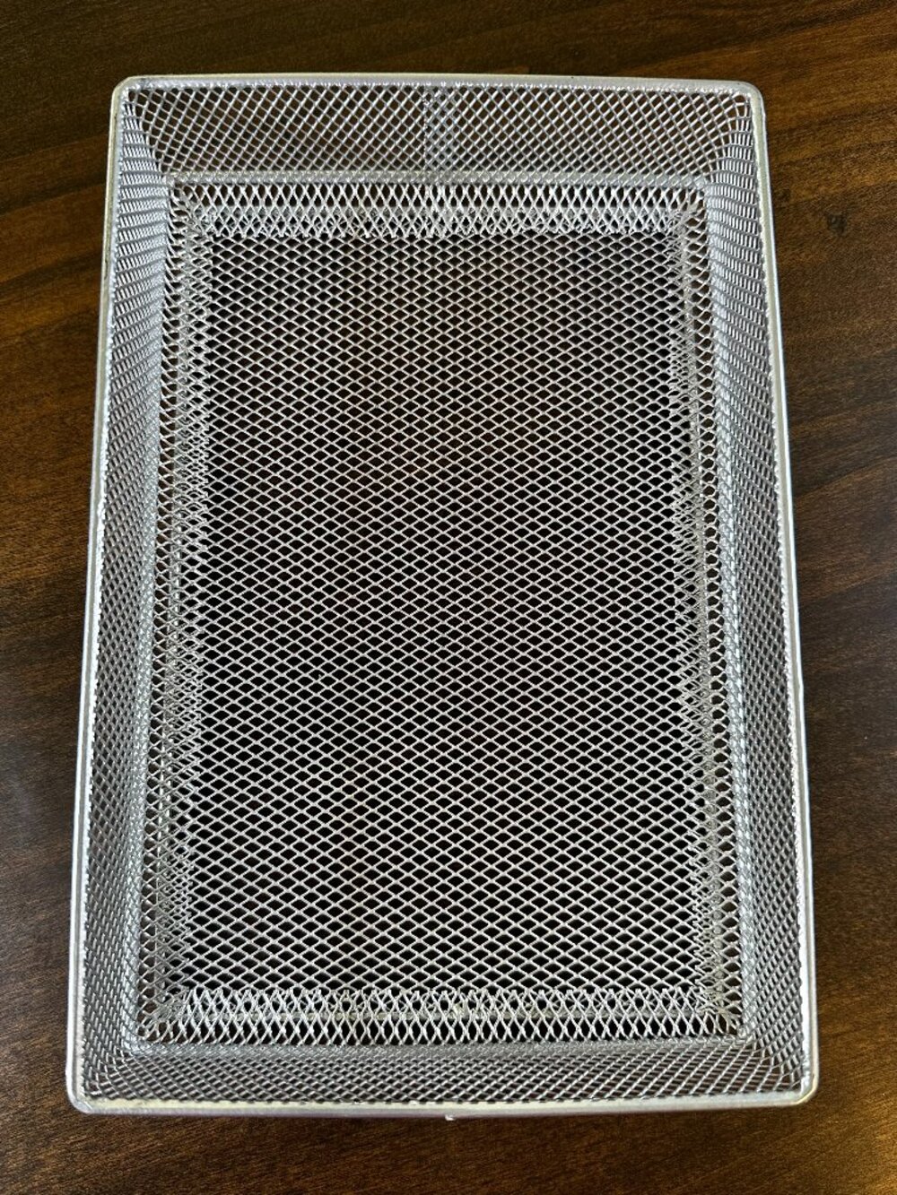 Design Ideas Small Rectangular Silver Mesh Basket - 6"L x 9"W x 2"H